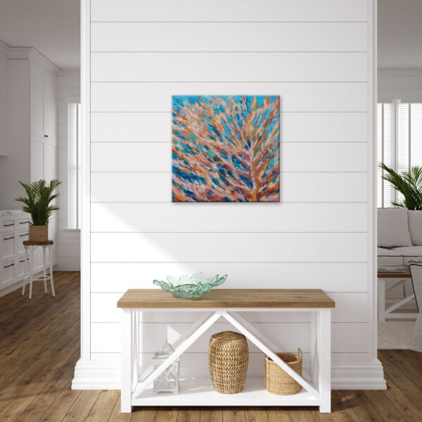 Soft Coral Painting Ocean Art 60x60cm - Image 9