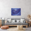 Fish Stream Painting Very Peri Color 90x70cm - Image 6