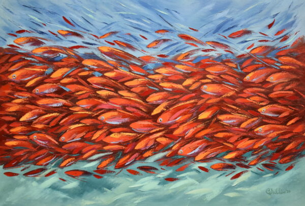 Red Fish Oil painting