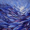 Fish Stream Painting Very Peri Color 90x70cm - Image 2