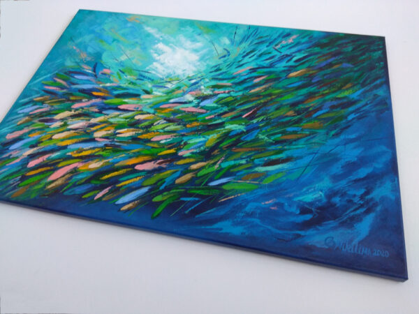 school of fish oil painting