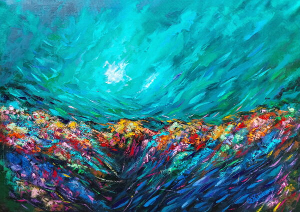 Emerald Coral Reef Painting