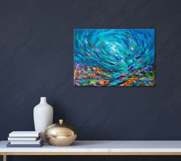 Ocean Painting Underwater Original Art 20x30cm - Image 7