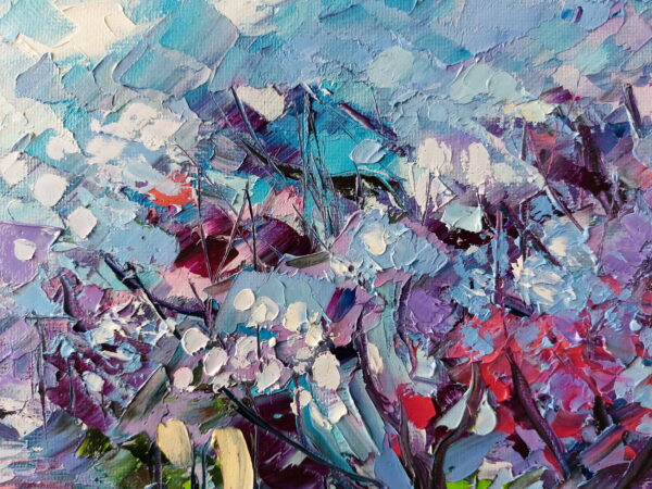 Jacaranda Painting Impasto Original Art 30x40cm - Image 3