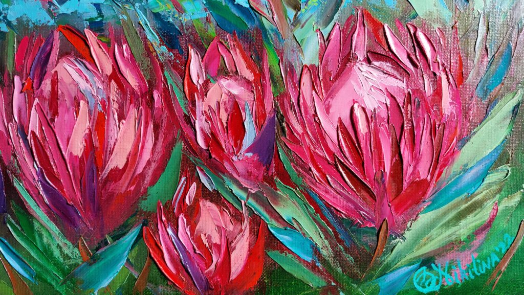 protea painting flowers