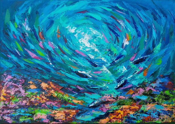 Ocean Painting Fish Underwater