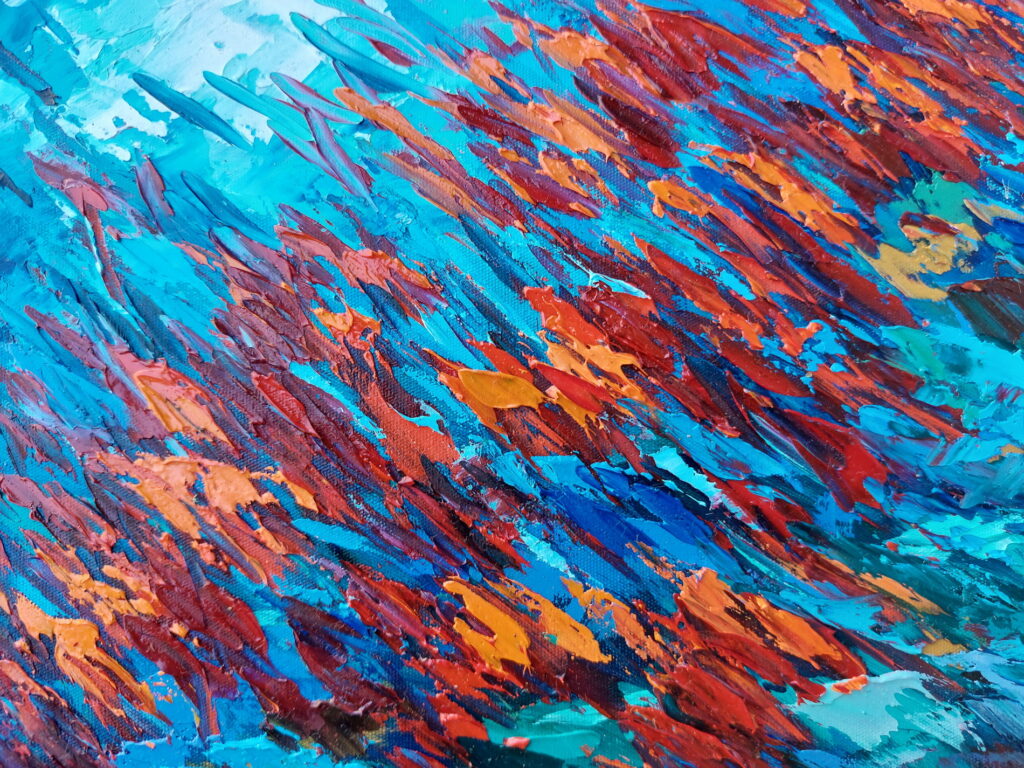 Abstract Red Fish Painting