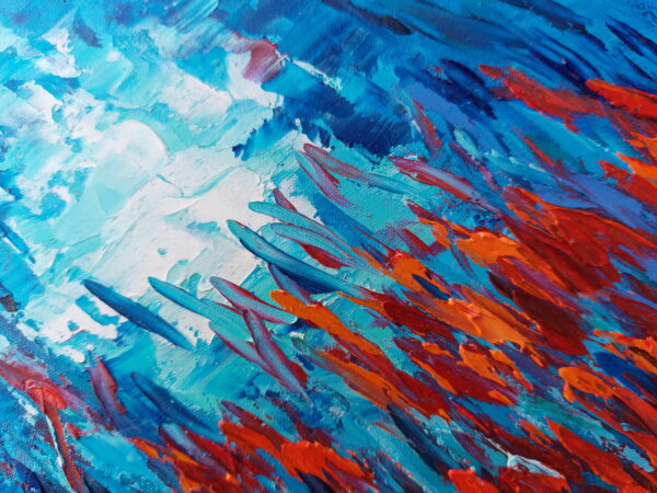 Abstract Red Fish Painting