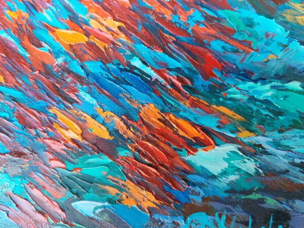 Abstract Red Fish Painting