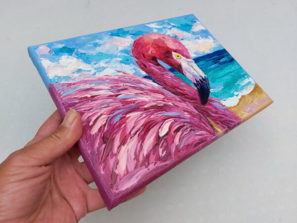 Flamingo Painting original Art impasto