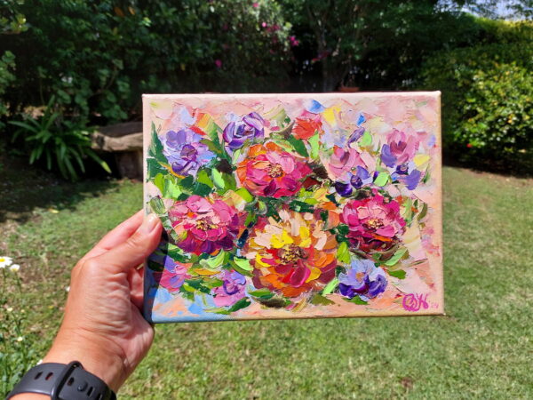 Dahlia Painting Flowers Original Art