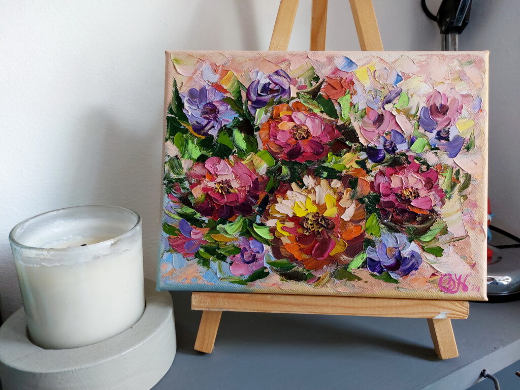 Dahlia Painting Flowers Original Art