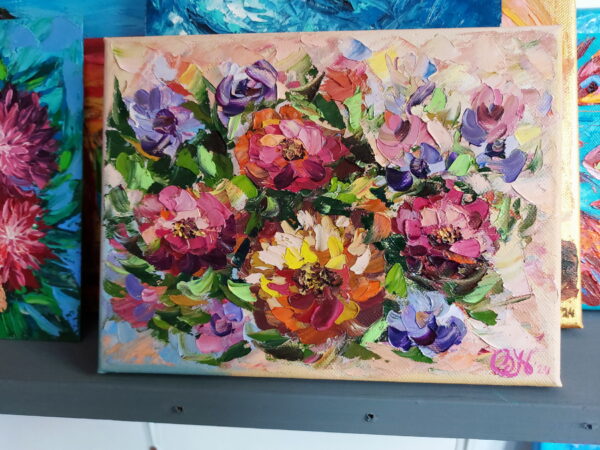 Dahlia Painting Flowers Original Art