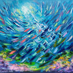 Underwater Painting Coral Reef Ocean Art Original Impasto Oil Painting