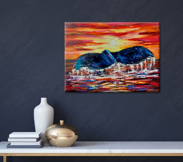 Whale Tail Painting Original Art Oil 30x40cm - Image 7