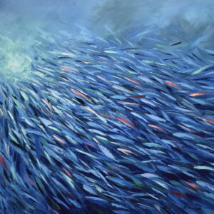 Sardines Painting Blue Fish