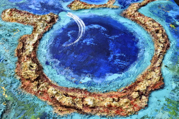 Belize Blue Hole Painting Textured Seascape 50x50cm - Image 5