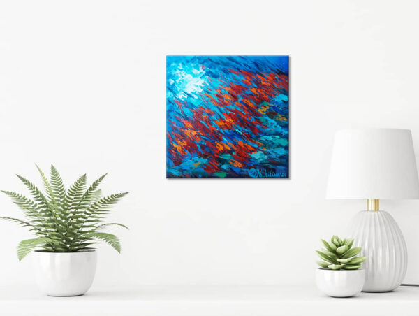 Abstract Red Fish Painting