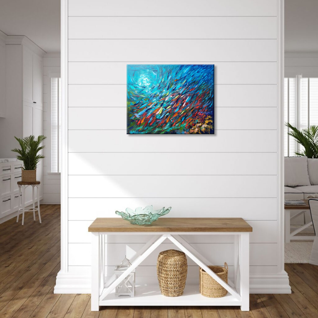 Fish palette knife art