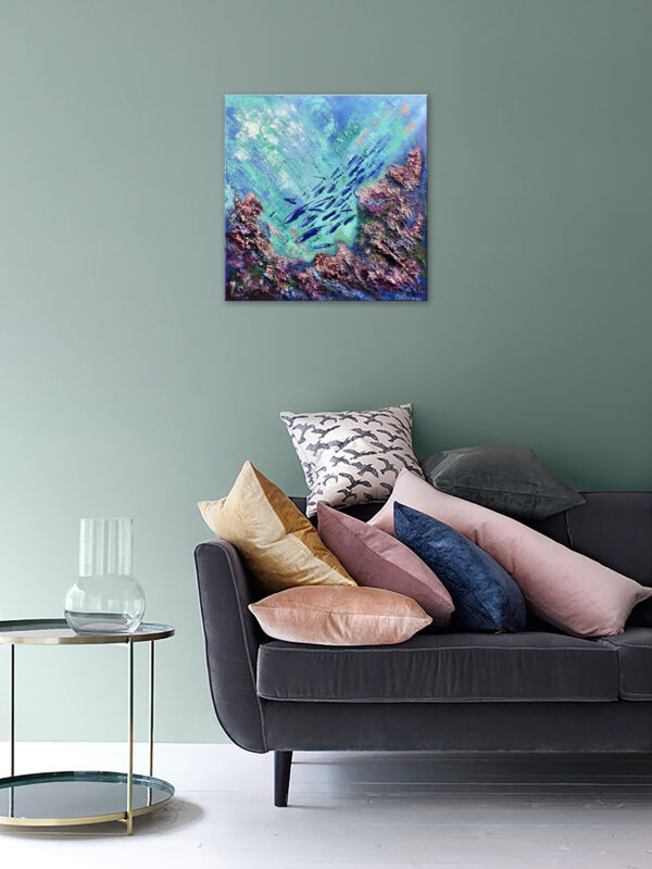 Textured coral reef painting