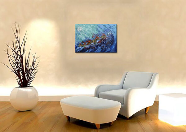 Hawaii Painting Textured Art Coral Reef 42x59cm - Image 10