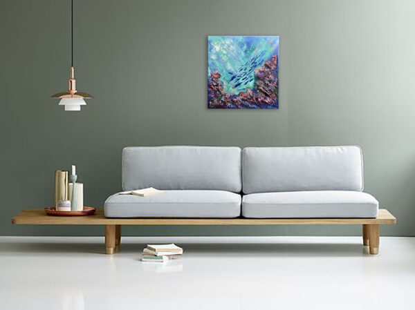 Textured coral reef painting