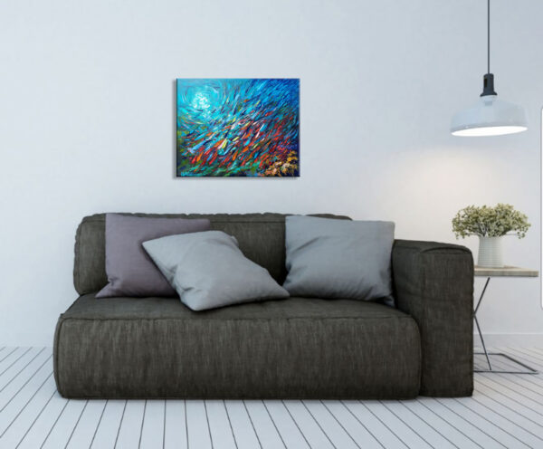 Fish palette knife art