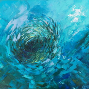 BaitBall Sardine Run Oil Painting