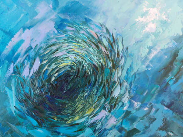 BaitBall Sardine Run Oil Painting