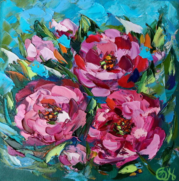 Peony Painting Oil Original Art