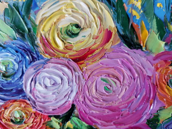 flowers painting oil on canvas