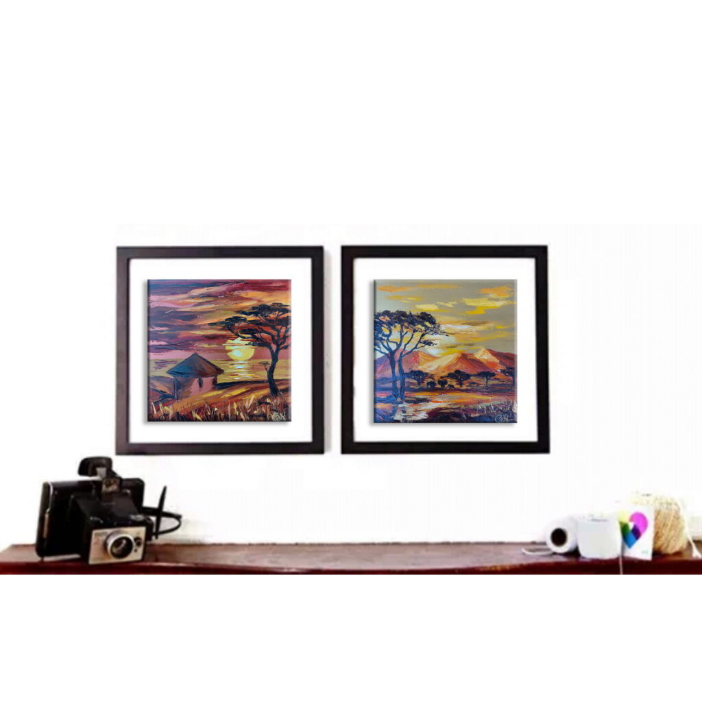 savannah painting africa landscape