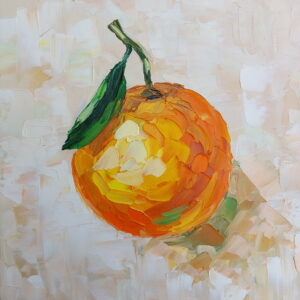 Orange Painting impasto original art