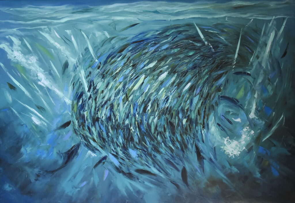 school of fish painting sardine run
