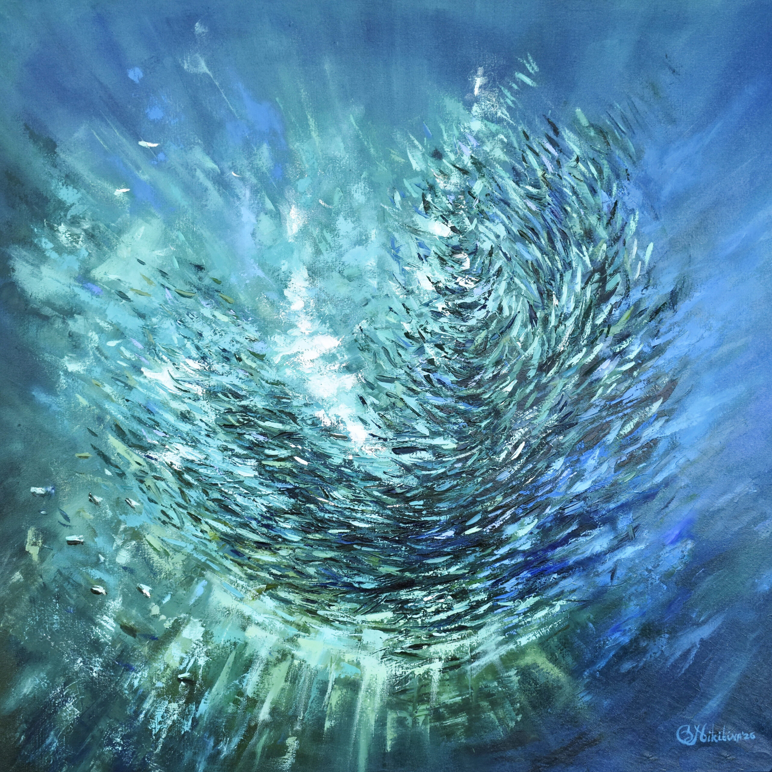 Sardine Run Baitball Painting Oil