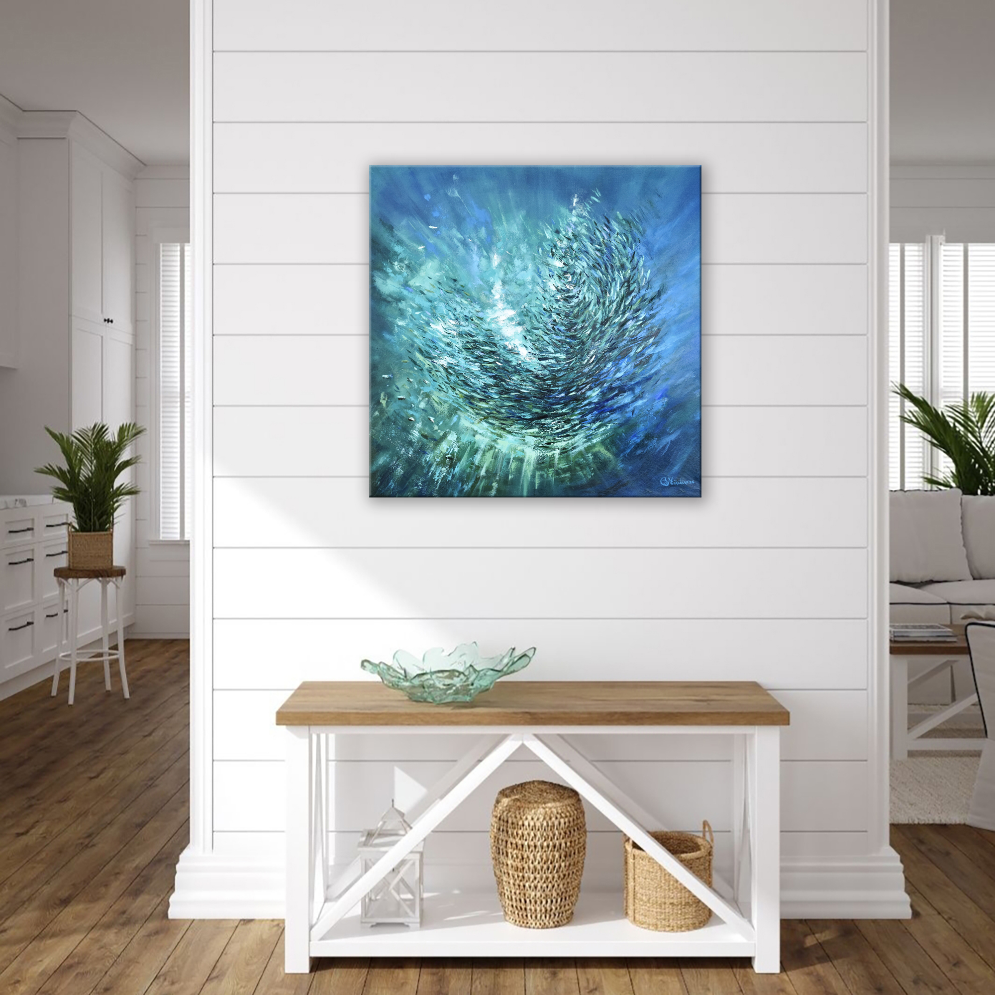 Sardine Run baitball Painting Oil