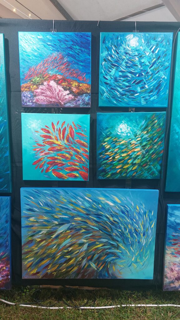underwater painting oil on canvas by Olga Nikitina