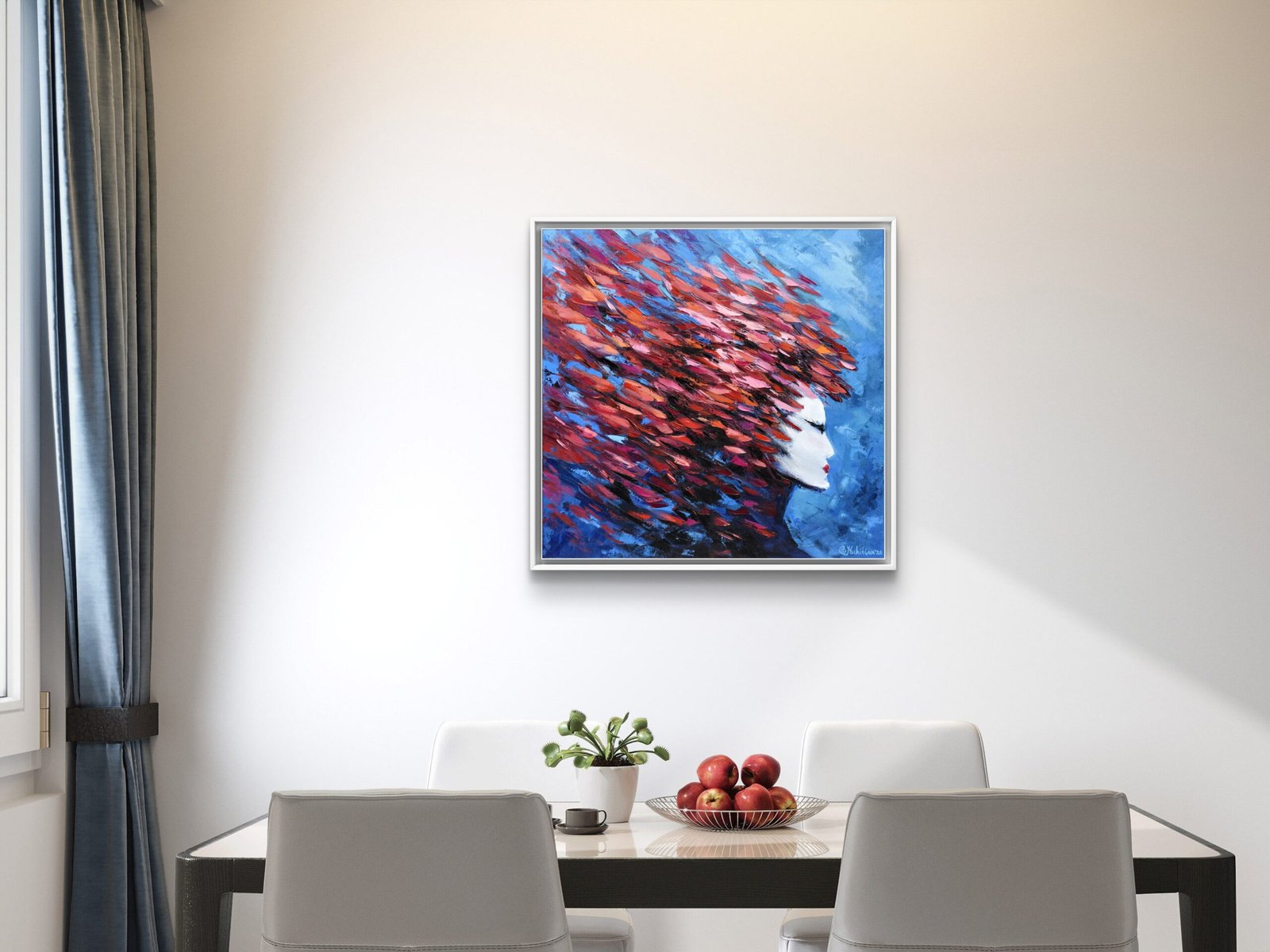The Fury of the Ocean Original Ocean Face Oil Painting 60x60cm - Image 8