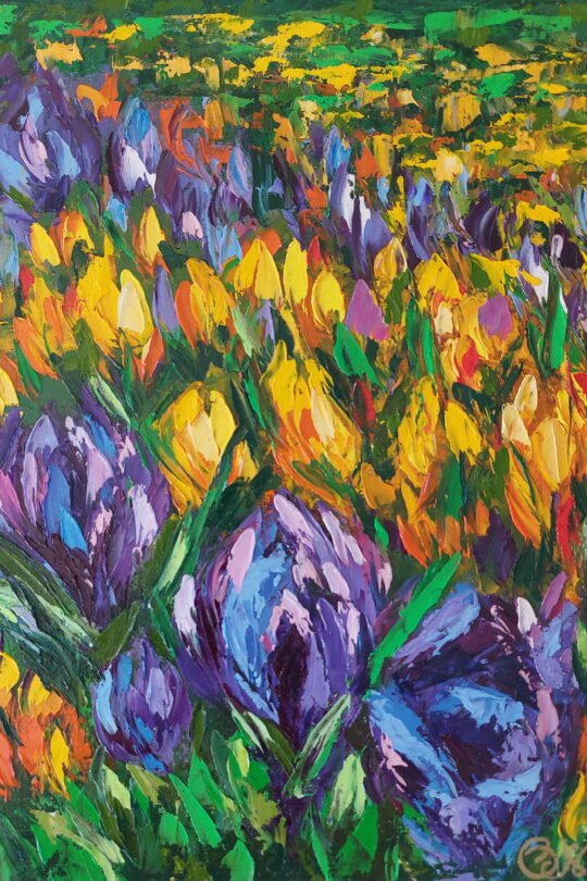 crocus flowers painting