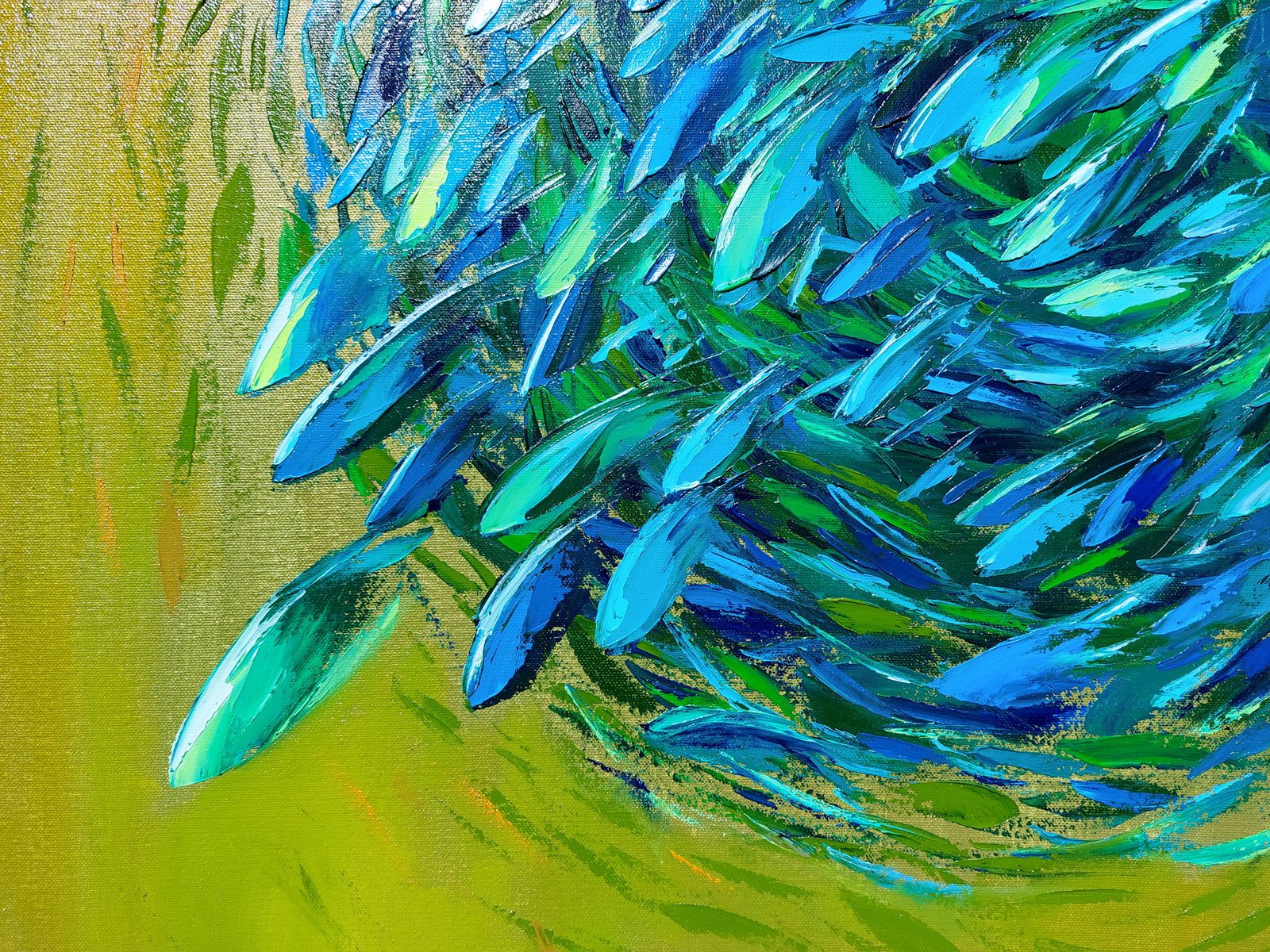 sardine run oil painting