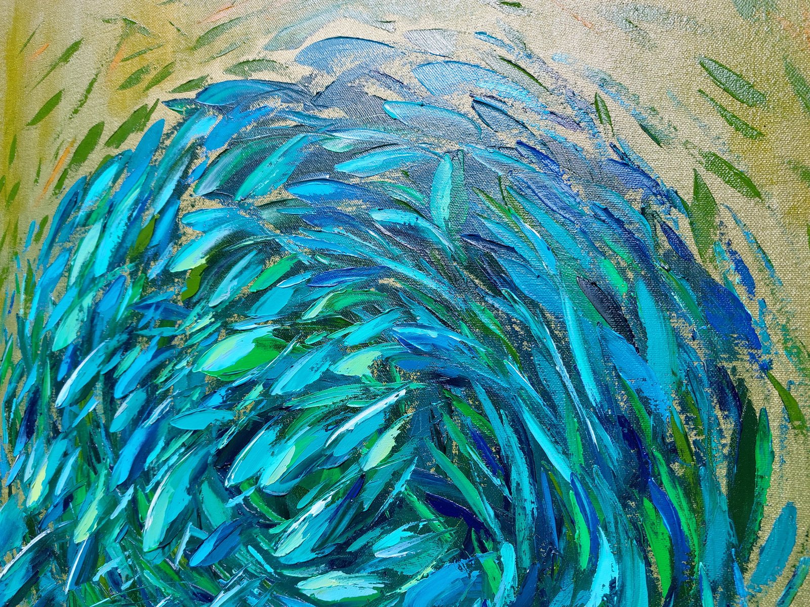 sardine run oil painting