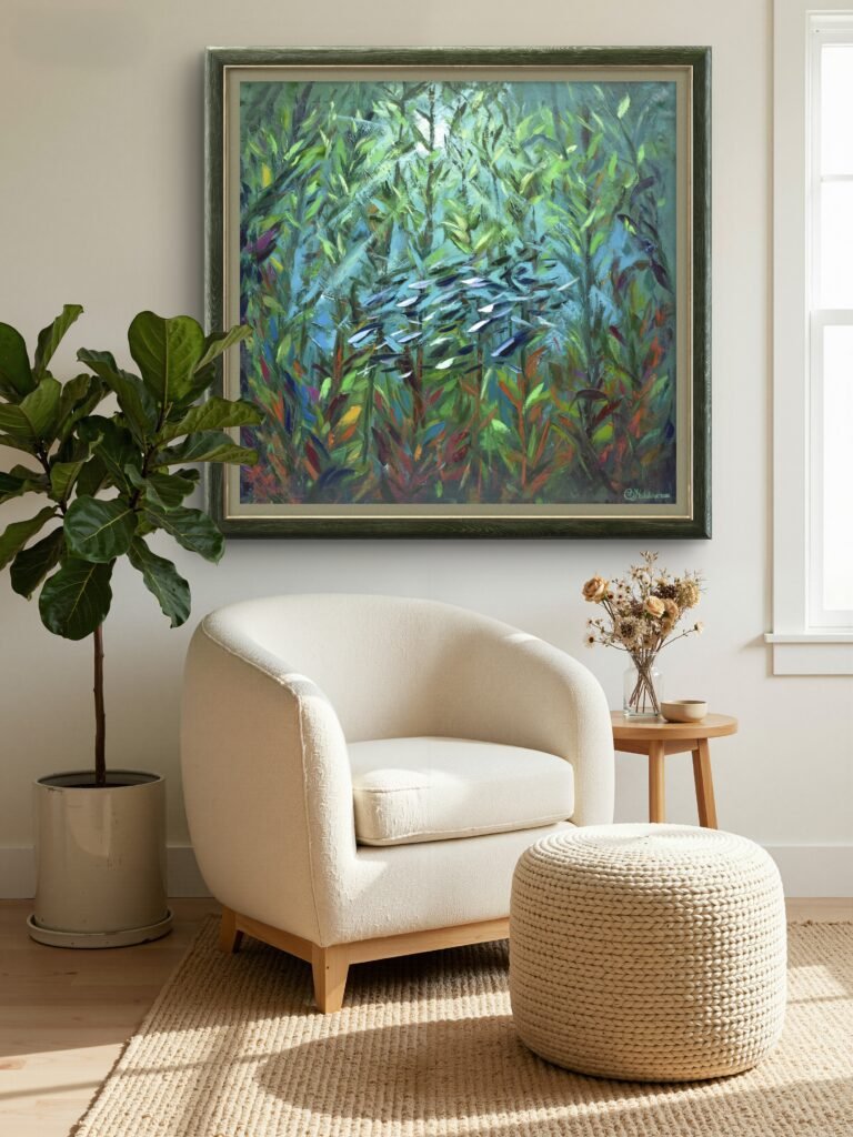 kelp forest oil painting