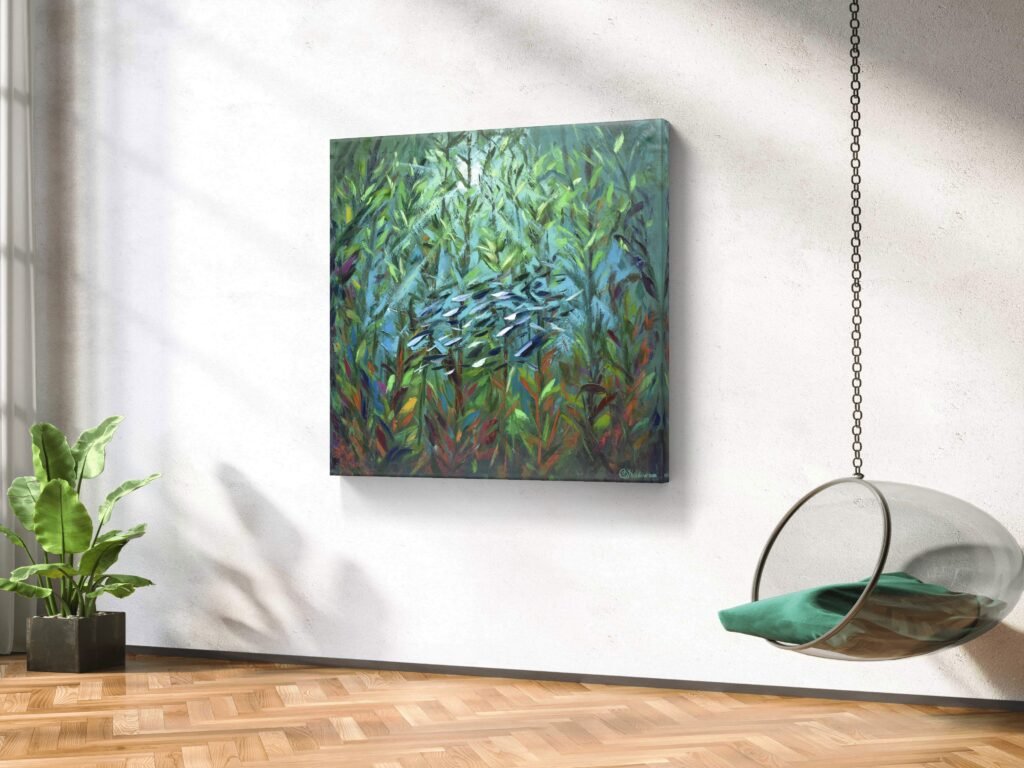 kelp forest oil painting