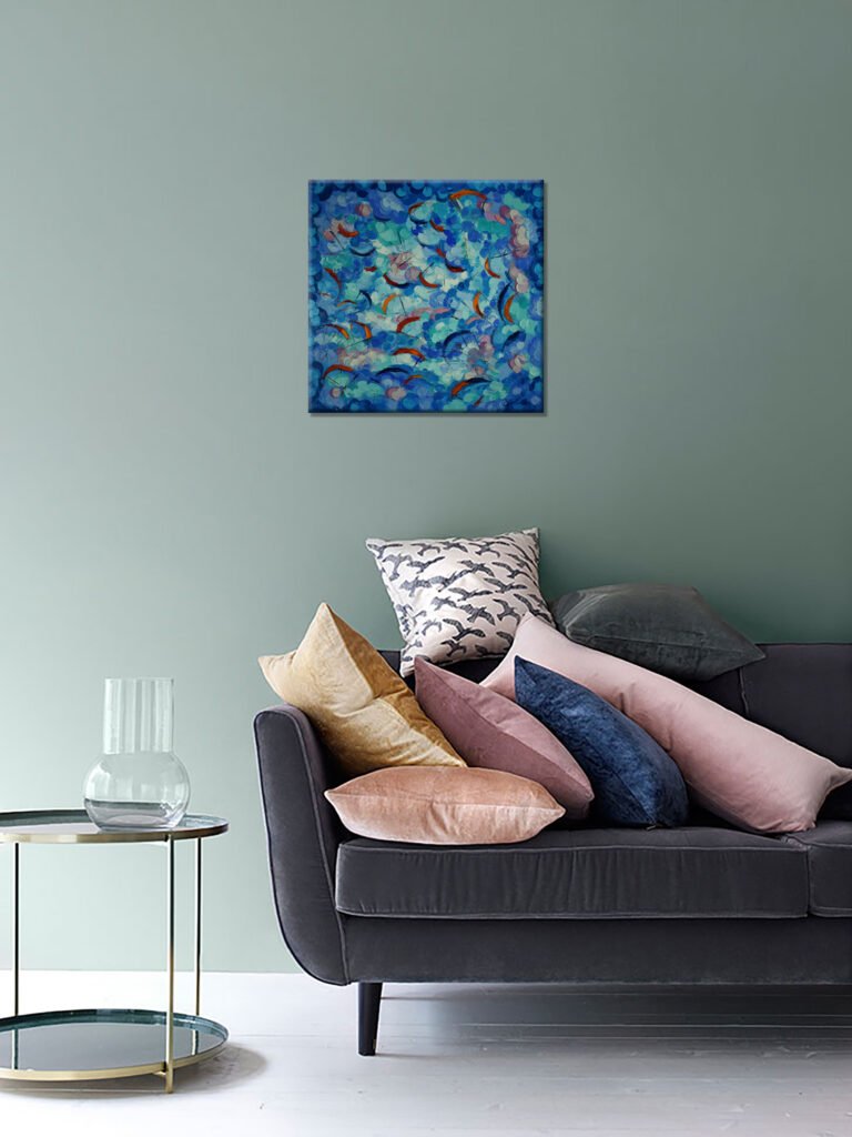.paragliding oil painting