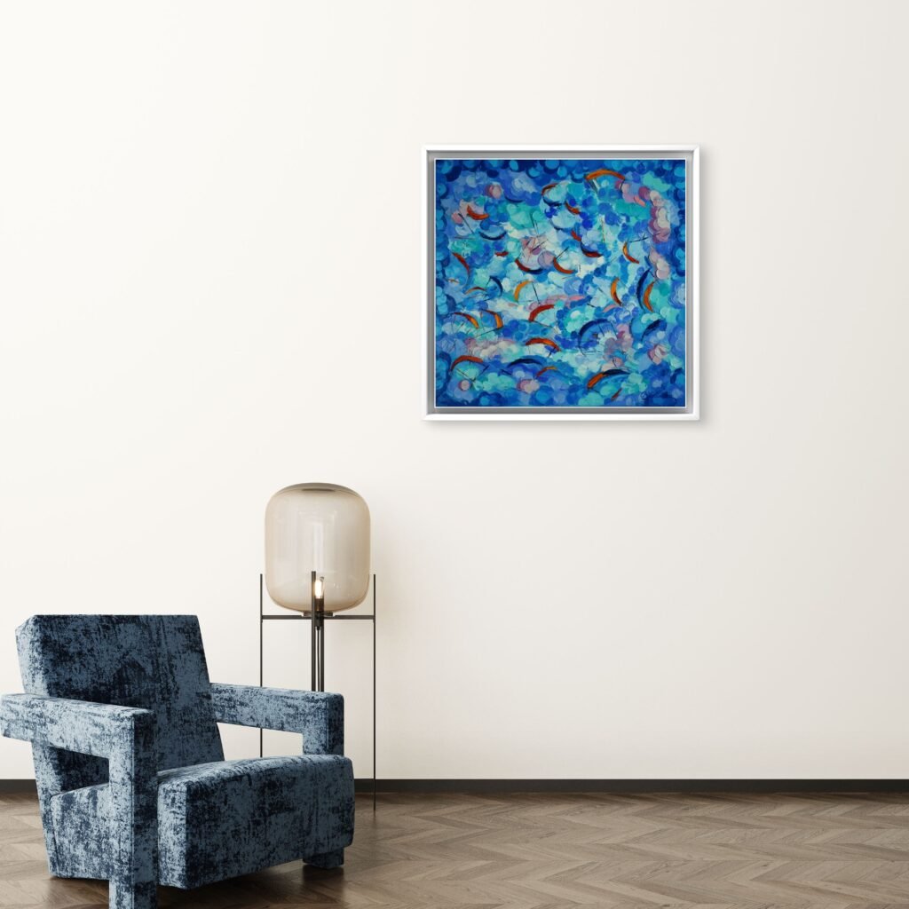 paragliding oil painting