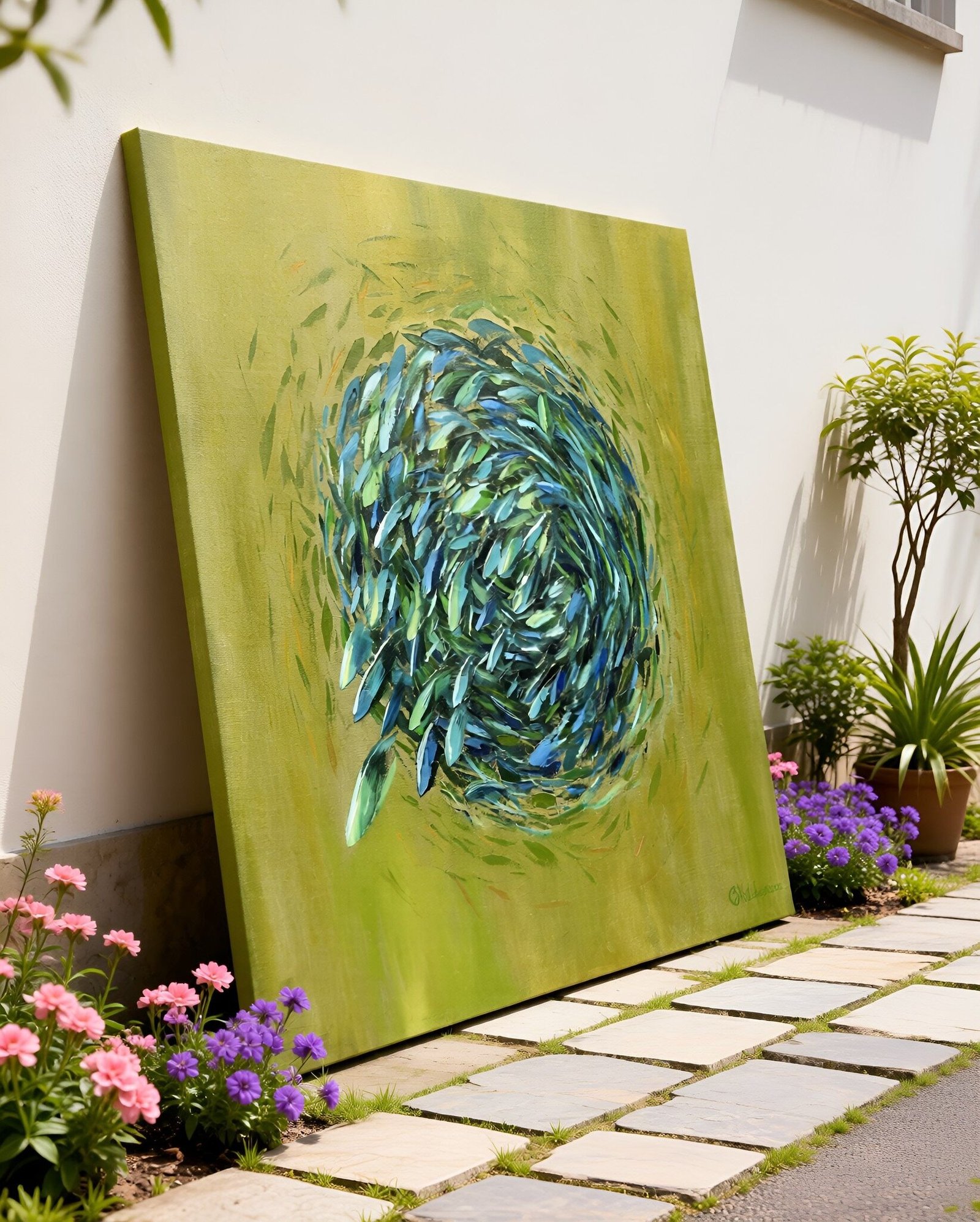 sardine run oil painting
